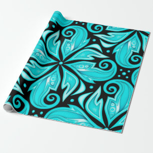 Papel De Regalo Patrón sin foco de color con motivos étnicos flora