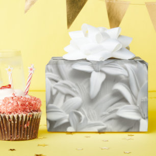 Papel De Regalo Patrón sin foco de flor de Lily blanca