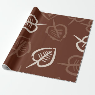 Papel De Regalo Patrón sin foco de motivos florales con hojas. Str