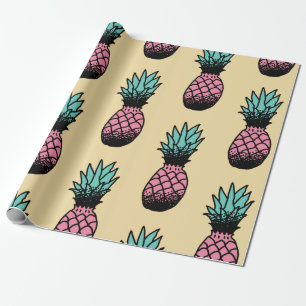 Papel De Regalo Patrón sin foco de piña dibujada a mano linda
