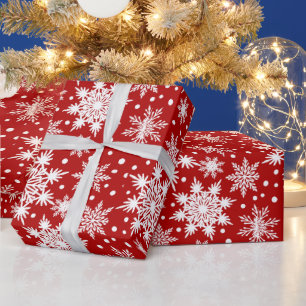 Papel De Regalo Patrón sin foco del copo de nieve blanco