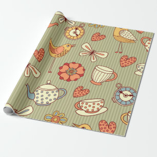 Papel De Regalo Patrón sin foco "fiesta de té de verano"