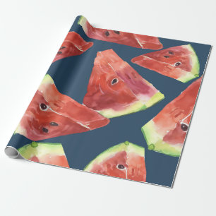 Papel De Regalo Patrón sin foco. Trozos de sandía acuática.