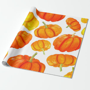 Papel De Regalo Patrón sin inconvenientes con naranja de acuarela