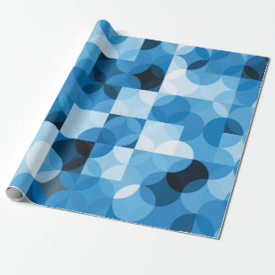 Papel De Regalo Patrón sin problemas con círculos. Retroceso azul