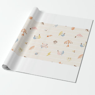 Papel De Regalo Patrón sin problemas de los elementos de la tempor