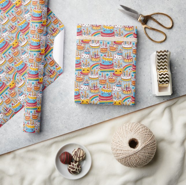 Papel De Regalo Patrón sin problemas Fiesta de cumpleaños feliz (Artesanía)