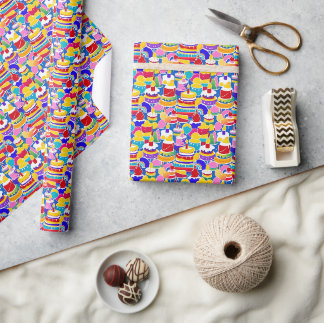 Papel De Regalo Patrón sin problemas Fiesta de cumpleaños feliz