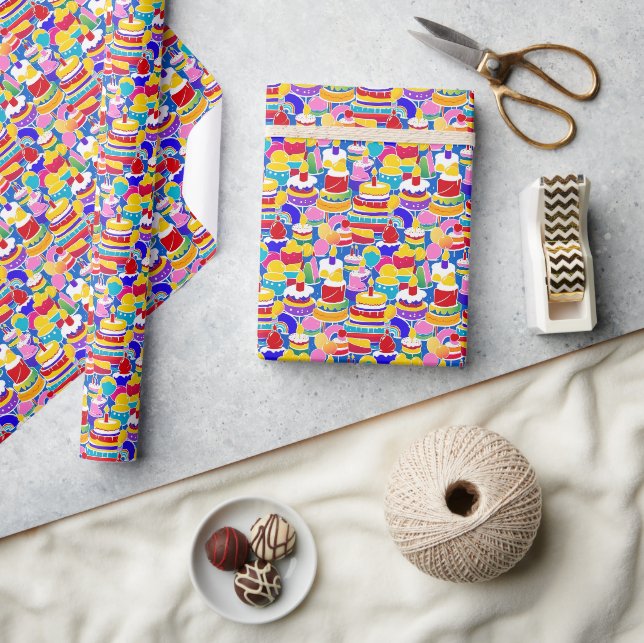 Papel De Regalo Patrón sin problemas Fiesta de cumpleaños feliz (Artesanía)