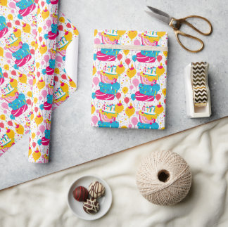 Papel De Regalo Patrón sin problemas Fiesta de cumpleaños feliz