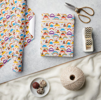 Papel De Regalo Patrón sin problemas Fiesta de cumpleaños feliz