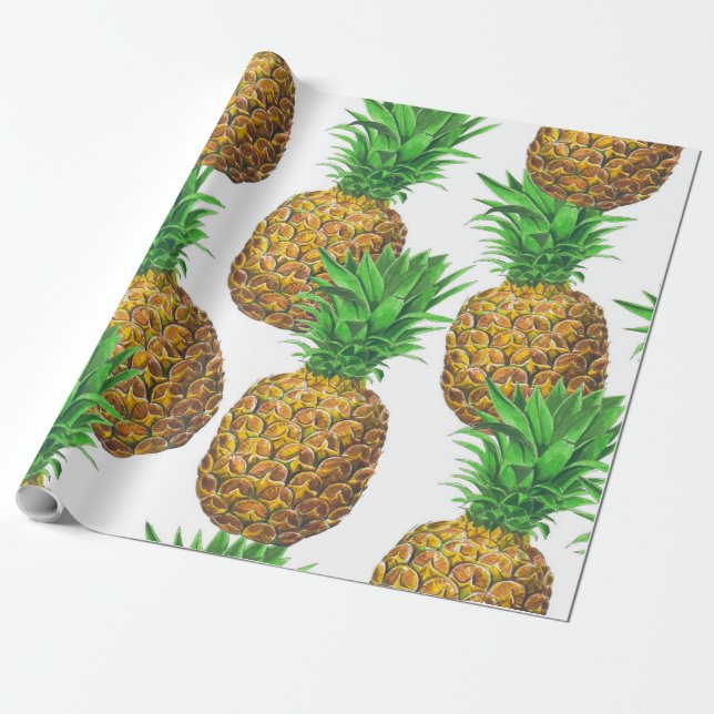 Papel De Regalo Patrón sin soldadura con piñas (Desenrollado)