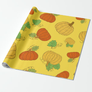 Papel De Regalo Patrón sin soldadura de calabaza. Dodle brushe dib