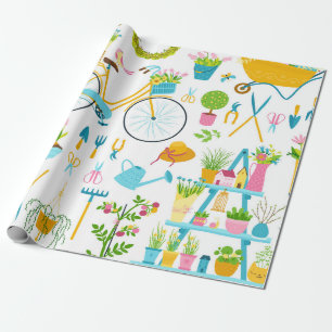 Papel De Regalo Patrón sin soldadura de primavera en un simple car