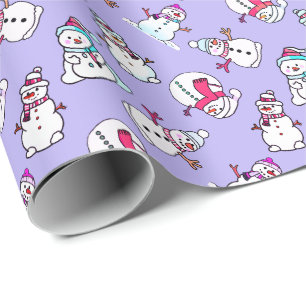 Papel De Regalo Patrón Snmen Navidades de Cute Girly Lilac