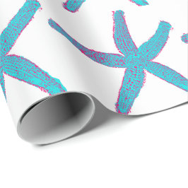 Papel De Regalo Patrón Starfish Verde azulado Navidades de Playa B