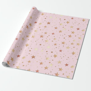 Papel De Regalo Patrón Starry rosa Pastel