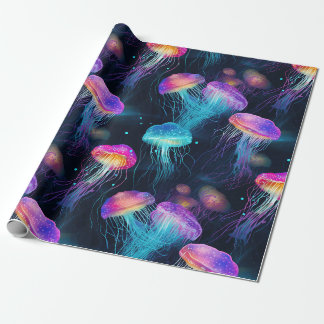 Papel De Regalo Patrón submarino de gelatina luminescente