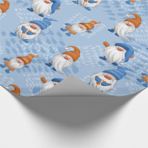 Papel De Regalo Patrón temático de Gnome de Navidades pequeños