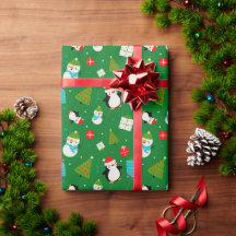 Patrón temático de navidades ajuste de regalo verd