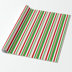 Papel De Regalo Patrón temático de Navidades rojos, blancos y verd
