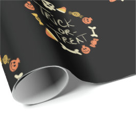 Papel De Regalo Patrón Temático de Pizarra Cute de Halloween