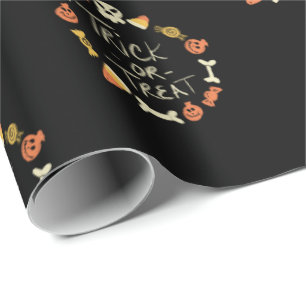 Papel De Regalo Patrón Temático de Pizarra Cute de Halloween