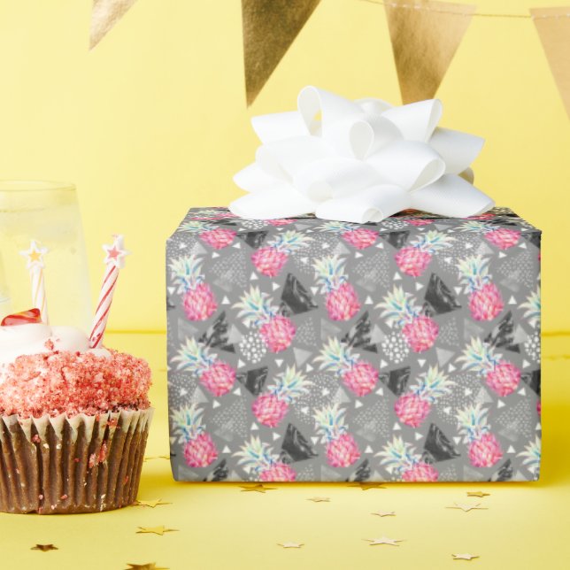 Papel De Regalo Patrón texturizado de piña geométrica (Fiesta de cumpleaños )