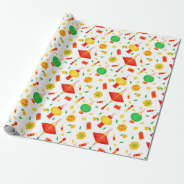 Papel De Regalo Patrón tradicional de lancha del Año Nuevo Chino F