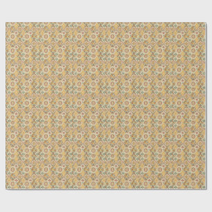 Papel De Regalo Patrón Tradicional Floral Mediterráneo Majólica