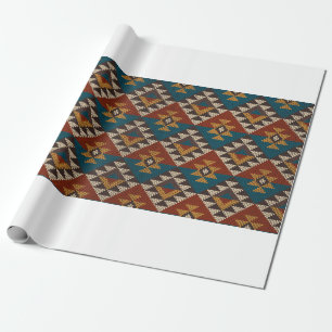 Papel De Regalo Patrón tradicional tribal azteca sin costura en w