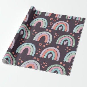 Papel De Regalo patrón transparente con clip de arcos y gotas de
