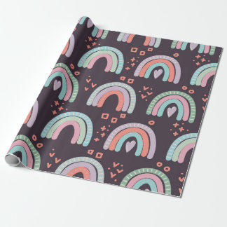 Papel De Regalo  patrón transparente con clip de arcos y gotas de 