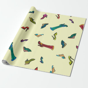 Papel De Regalo Patrón transparente de acuarela de zapatos