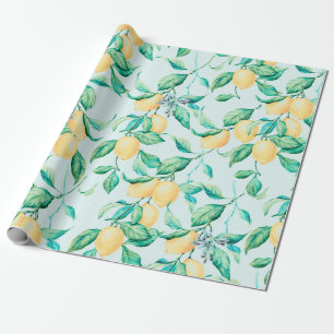 Papel De Regalo Patrón transparente de agua limón