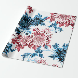 Papel De Regalo Patrón transparente de color de agua floral sobre