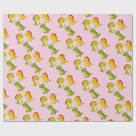 Papel De Regalo Patrón transparente de dinosaurios pequeños