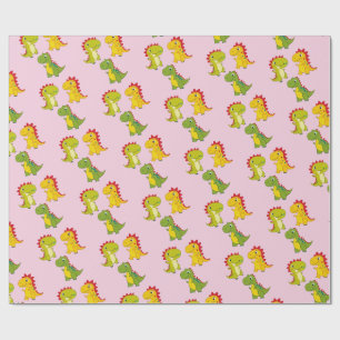 Papel De Regalo Patrón transparente de dinosaurios pequeños