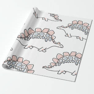 Papel De Regalo Patrón transparente de dinosaurios pequeños