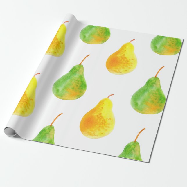 Papel De Regalo Patrón transparente de frutos perecederos (Desenrollado)