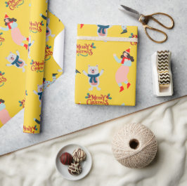 Papel De Regalo Patrón transparente del oso polar feliz