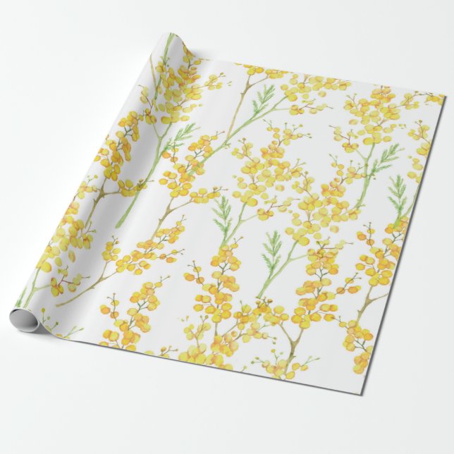 Papel De Regalo Patrón transparente dibujado a mano en acuarela (Desenrollado)