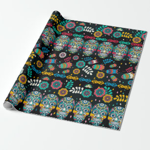 Papel De Regalo Patrón transparente multicolor. Estilo boho