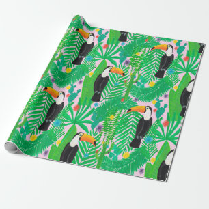 Papel De Regalo Patrón trenzado a mano brillante tropical sin sold