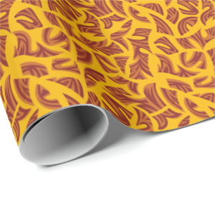 Papel De Regalo Patrón tribal étnico naranja marrón amarillo