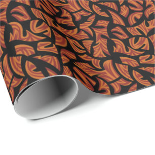 Papel De Regalo Patrón tribal étnico naranja marrón negro