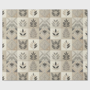 Papel De Regalo Patrón tribal geométrico elegante de Moda retro
