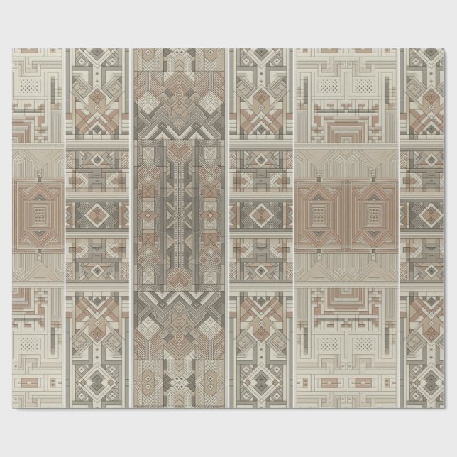 Papel De Regalo Patrón tribal geométrico elegante de Moda retro (Superficie plana)