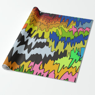 Papel De Regalo Patrón Trippy de la banda gruesa colorida de goteo