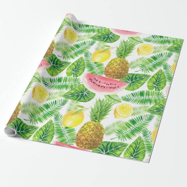 Papel De Regalo Patrón tropical (Desenrollado)